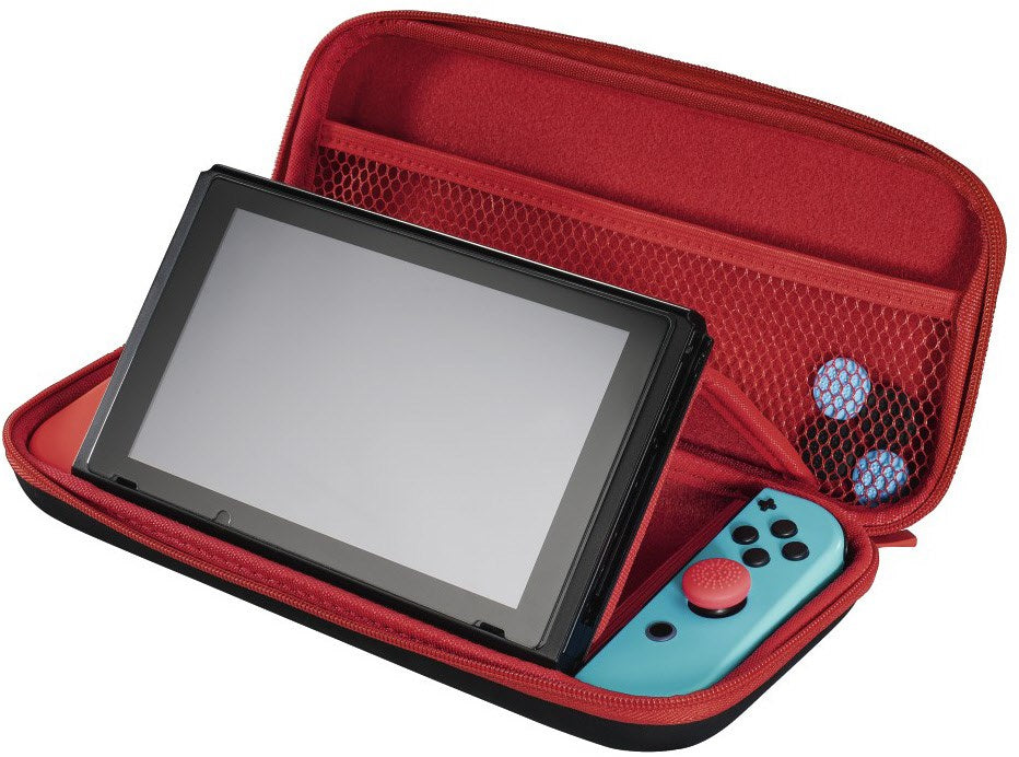 Hama Nintendo Switch Zubehör-Set schwarz/rot Tasche, Schutzglas, Control.-Aufsatz