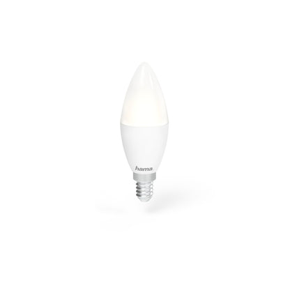 Hama WLAN-LED-Lampe, E14, 5,5W, dimmbar, Kerze, für Sprach-/App-Steuerung, Weiß