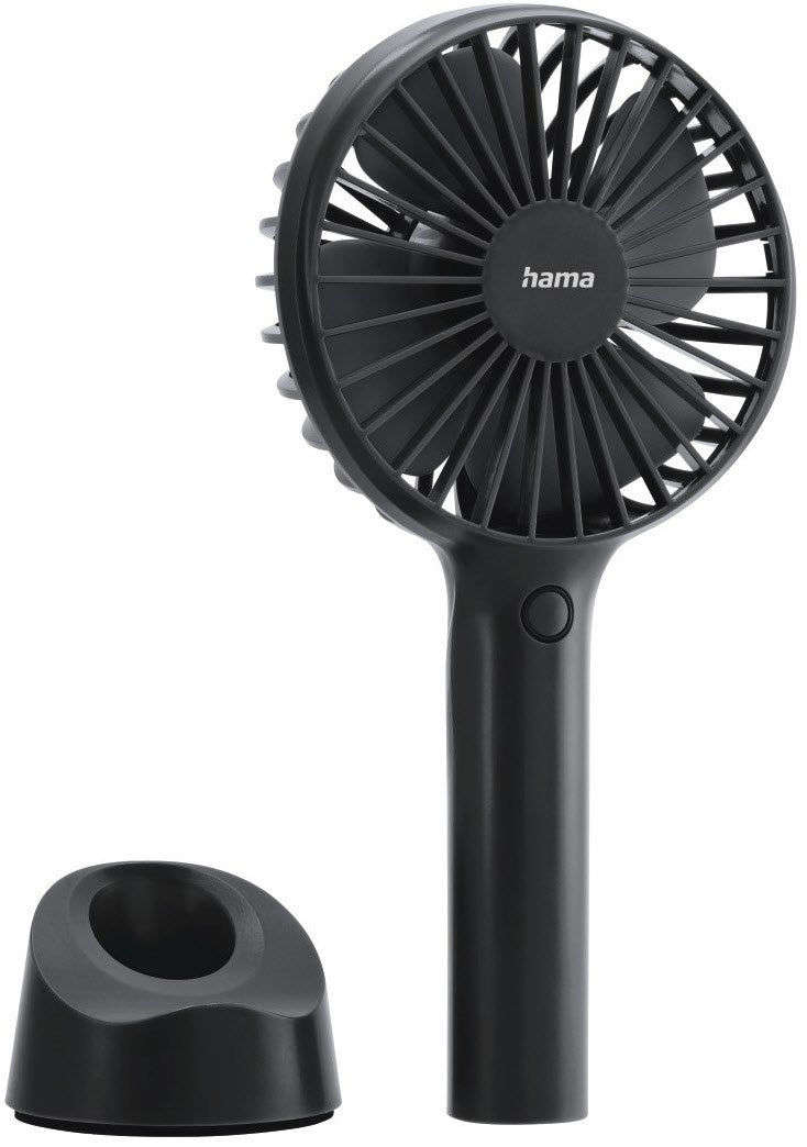 Hama portable USB hand fan with battery black 