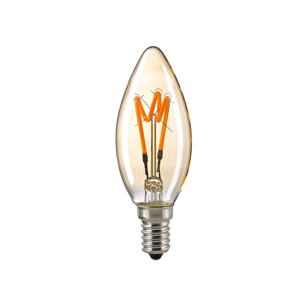 Sigor LED Kerzenlampe 2,5W Curved Kerze gold E14 136lm 1800K dim