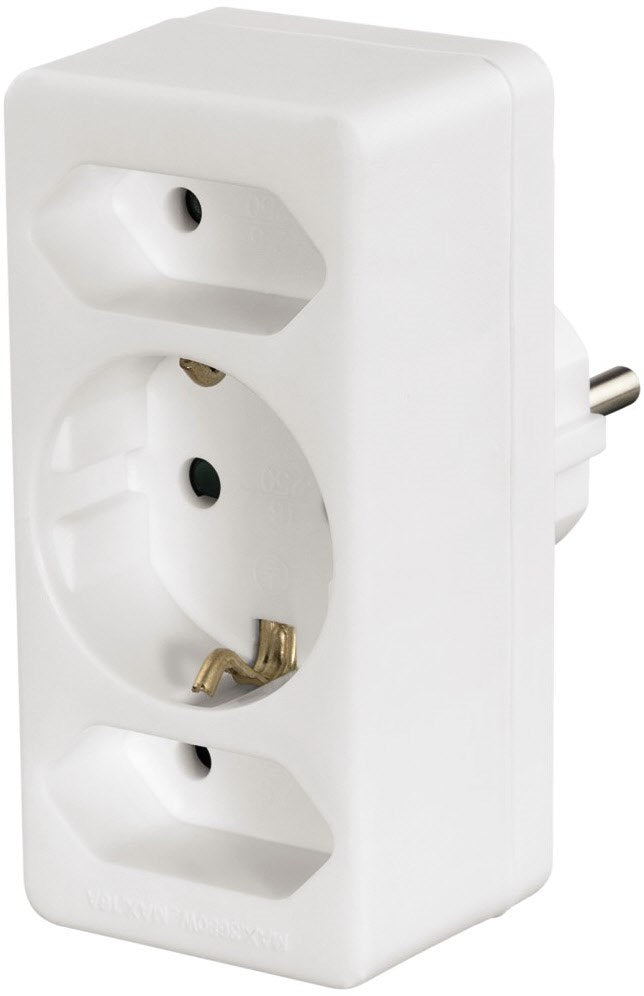 Hama 3fach Multistecker 2 Euro/1 Schuko Steckdosenadapter weiß