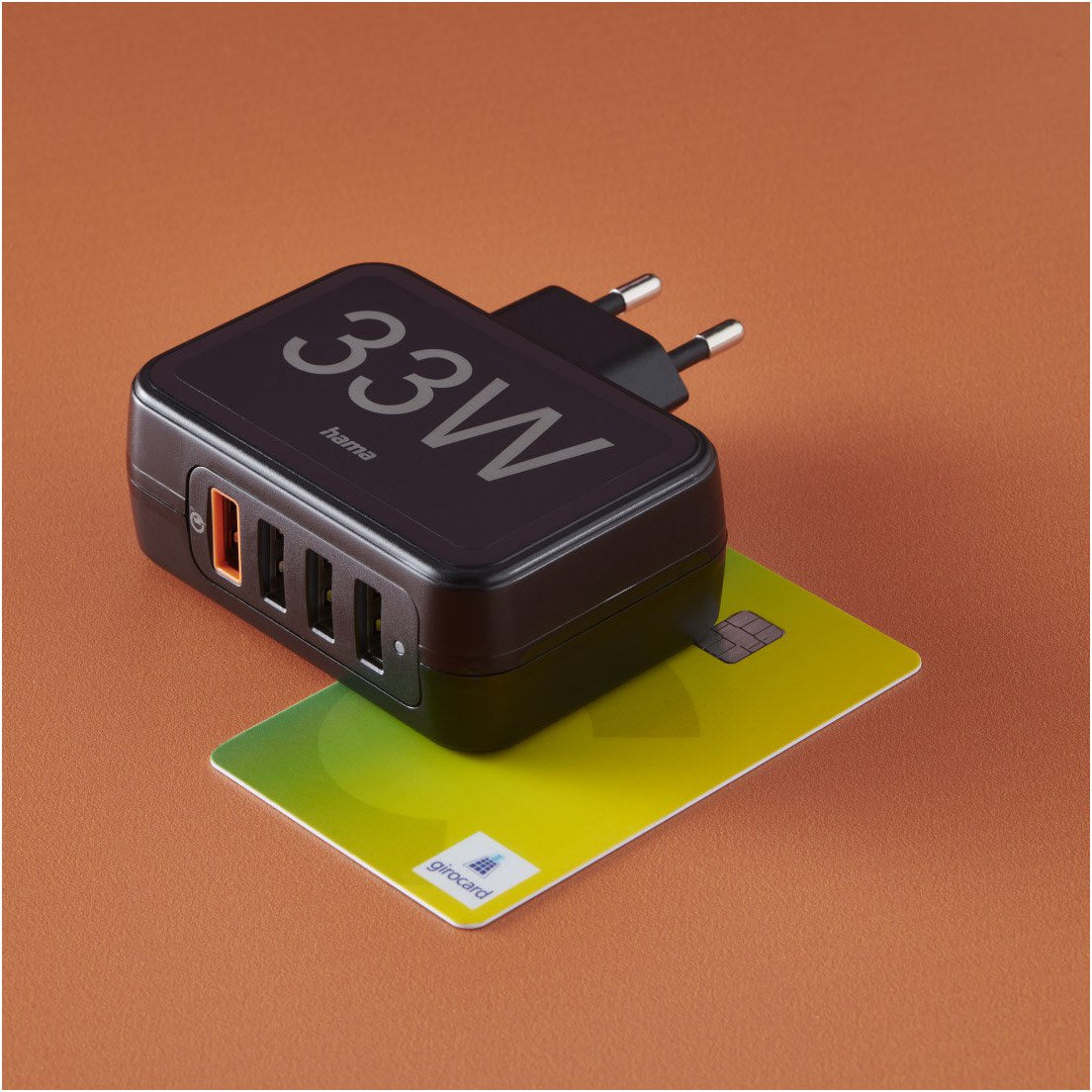 Hama Schnellladegerät, 4x USB-A, 33 W, Schwarz