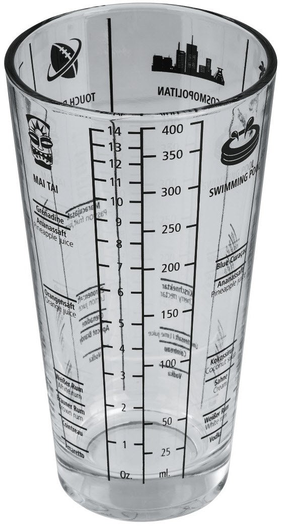 XavaX Cocktail-Shaker aus Glas 400 ml Küchenutensil