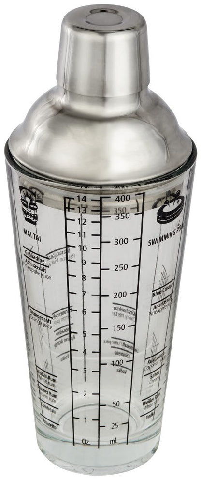 XavaX Cocktail-Shaker aus Glas 400 ml Küchenutensil