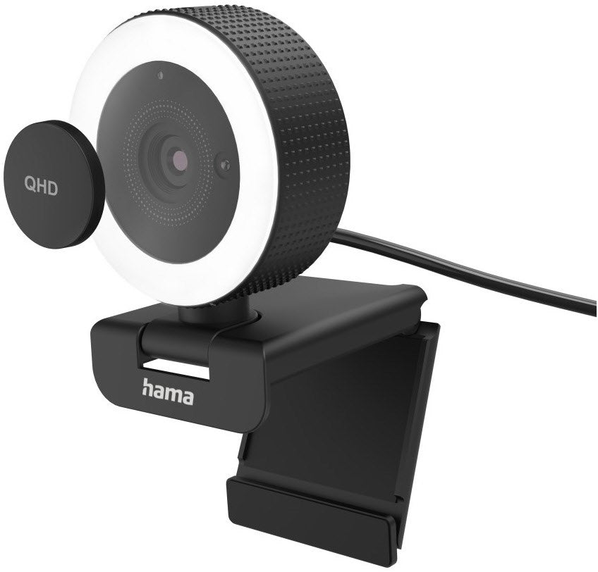 Hama C-800 Pro Webcam schwarz  mit Ringlicht QHD-Breitbildauflösung (2560 x 1440)